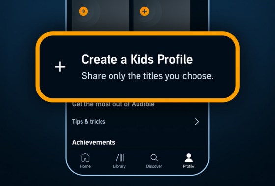 You can now add a kids profile to your Audible account