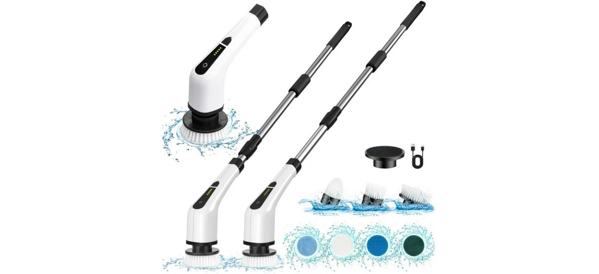 Hoofun Electric Spin Scrubber Brush on white background