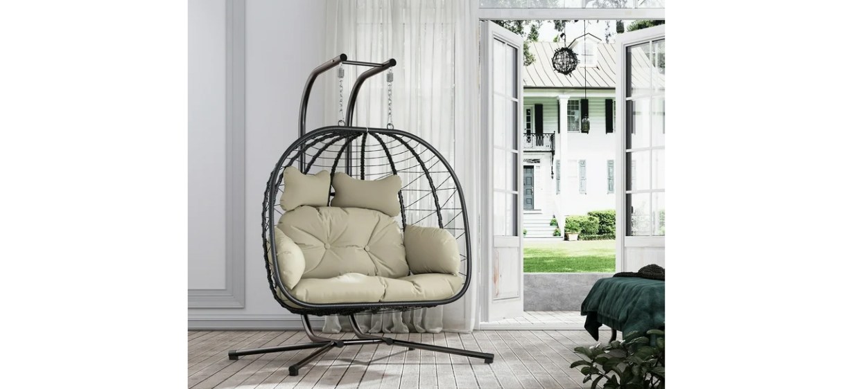 Esmlada Double Wicker Swing Egg Chair