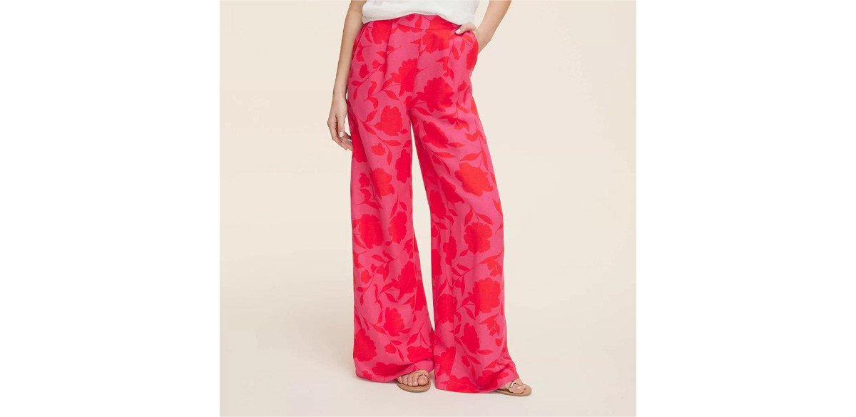 Women's Classic Rose High-Rise Linen Trousers