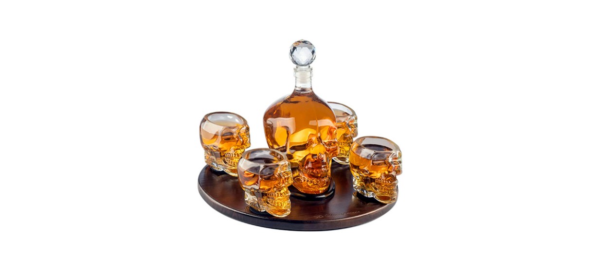 Best The Wine Savant Large Skull Face Decanter with Skull Shot Glasses Best The Wine Savant Large Skull Face Decanter with Skull Shot Glasses