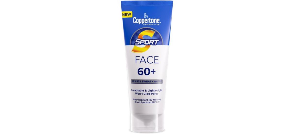 Coppertone Sport Face Sunscreen Lotion SPF60+ on white background Coppertone Sport Face Sunscreen Lotion SPF60+ on white background