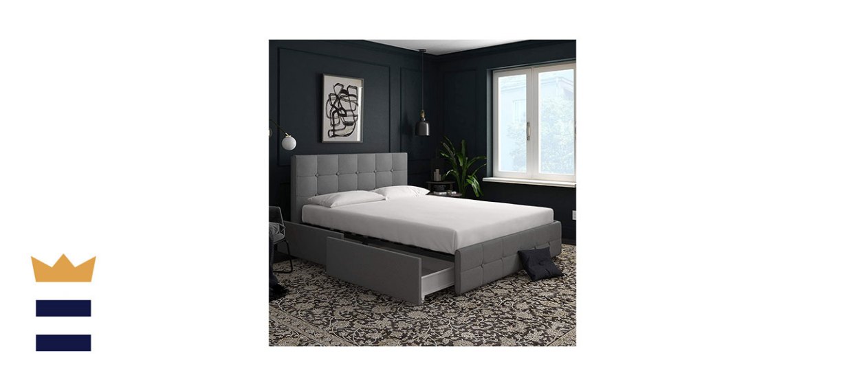 DHP Rose Linen Tufted Upholstered Platform Bed with Storage