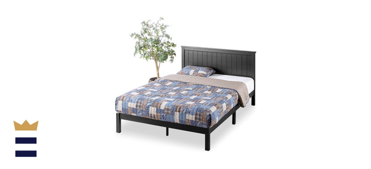 Wood and Metal Full-Size Bed Frame with Headboard by the Sha Cerlin Store
