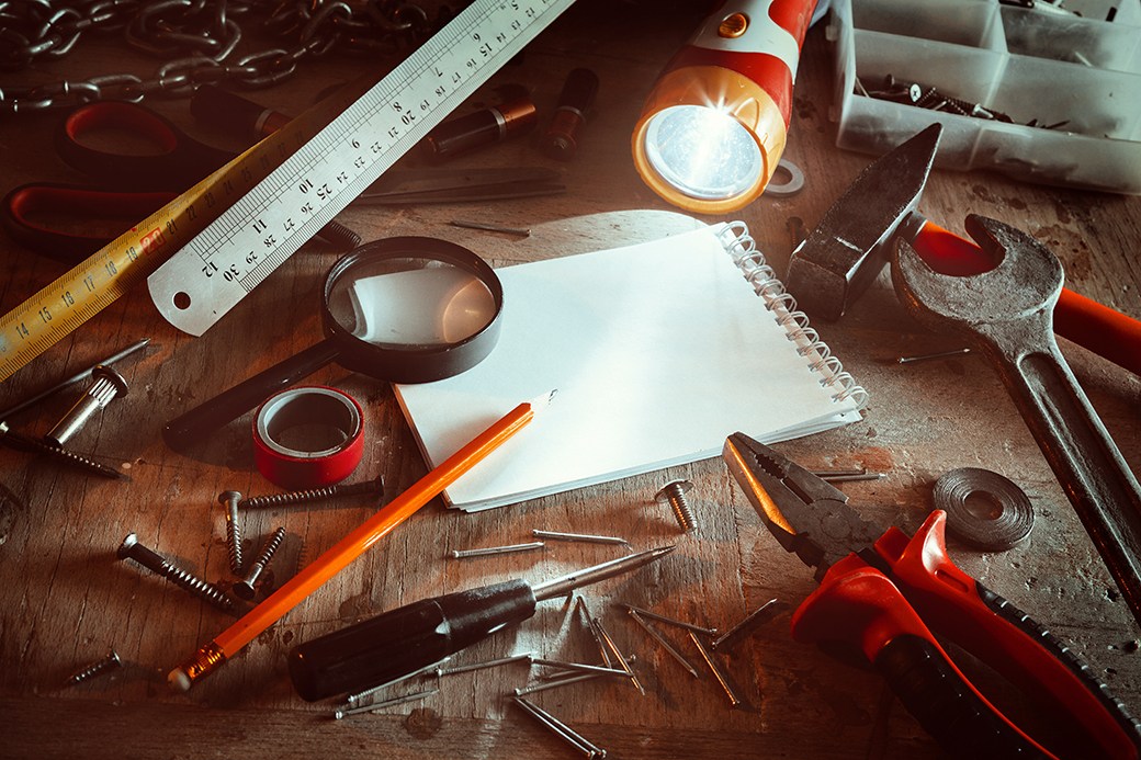 Best Garage Storage Shelves-Flashlight with tools in garage 