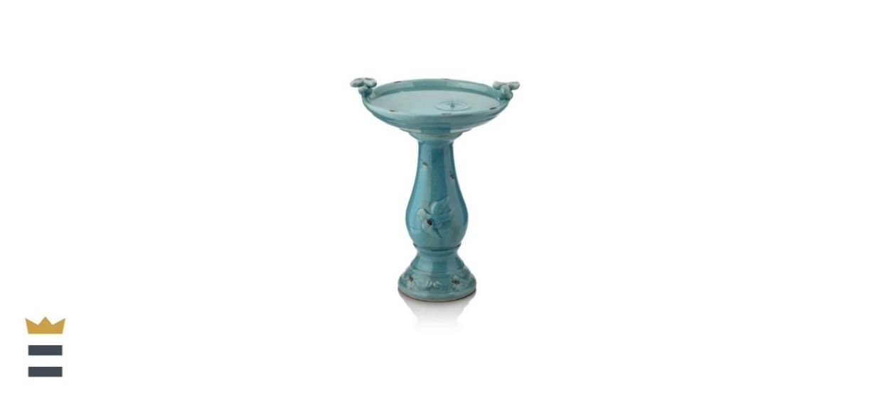 Rosalind Wheeler Ceramic Pedestal Bird Bath