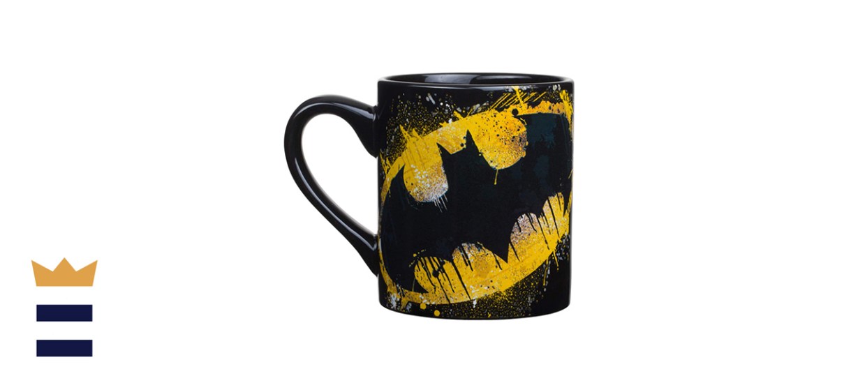 Silver Buffalo Batman Splatter Paint Logo Ceramic Coffee Mug