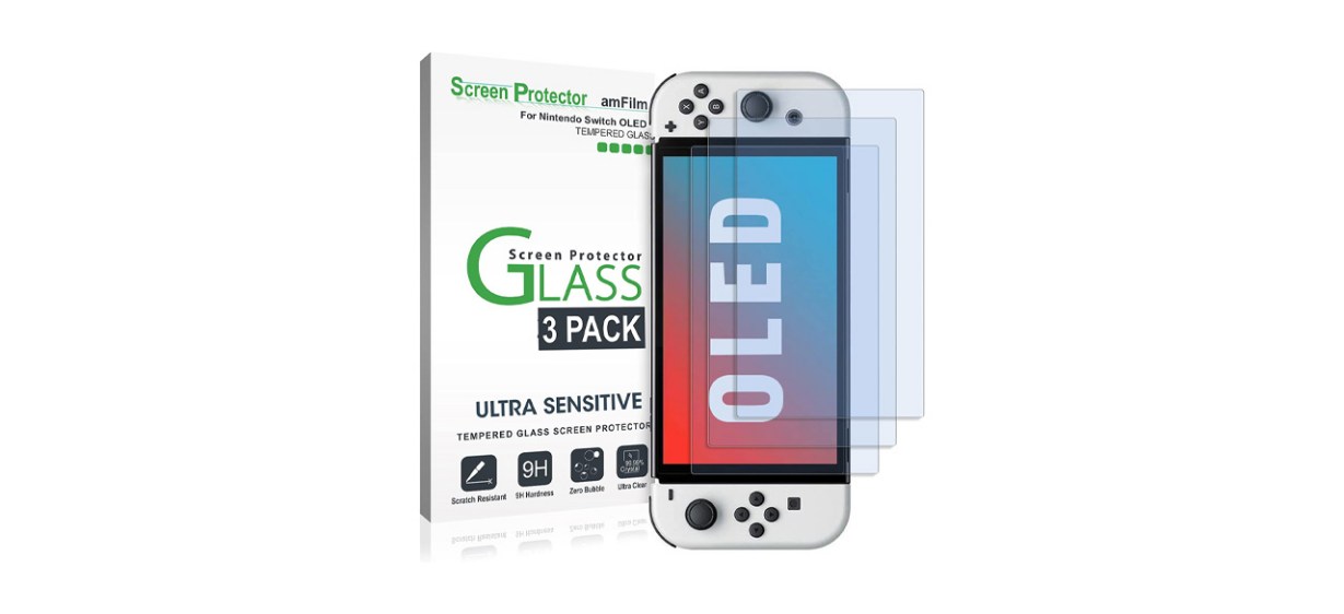 Best amFilm Screen Protector Compatible with Nintendo Switch OLED model