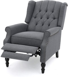 GDF Studio Elizabeth Tufted Charcoal Fabric Recliner Armchair