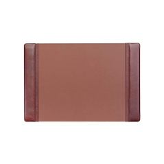 Dacasso 25.5 x 17.25 Inch Chocolate Brown Leather Desk Pad with Side Rails