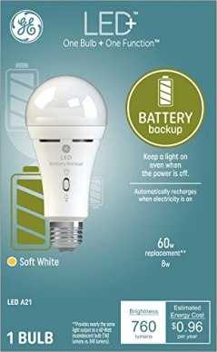GE Lighting Backup Battery Light Bulb