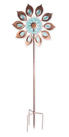 Plow & Hearth Copper Lily Metal Garden Spinner