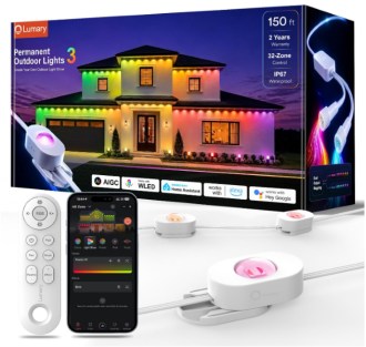 Lumary Smart Permanent Outdoor Lights 3 with Remote &amp; Slide Track