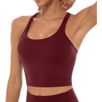 Lavento Racerback Sports Bra Yoga Crop Top with Built in Bra