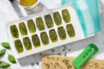 freezing herbs in ice cube trays