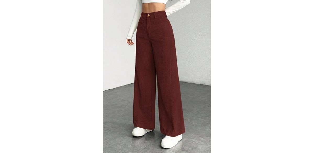 PRETTYGARDEN Women's High Waisted Corduroy Pants Casual