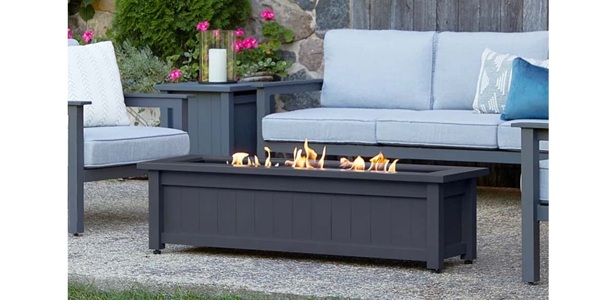 Real Flame ORTUN 50 Rectangle Steel Propane Fire Pit Table by Real Flame