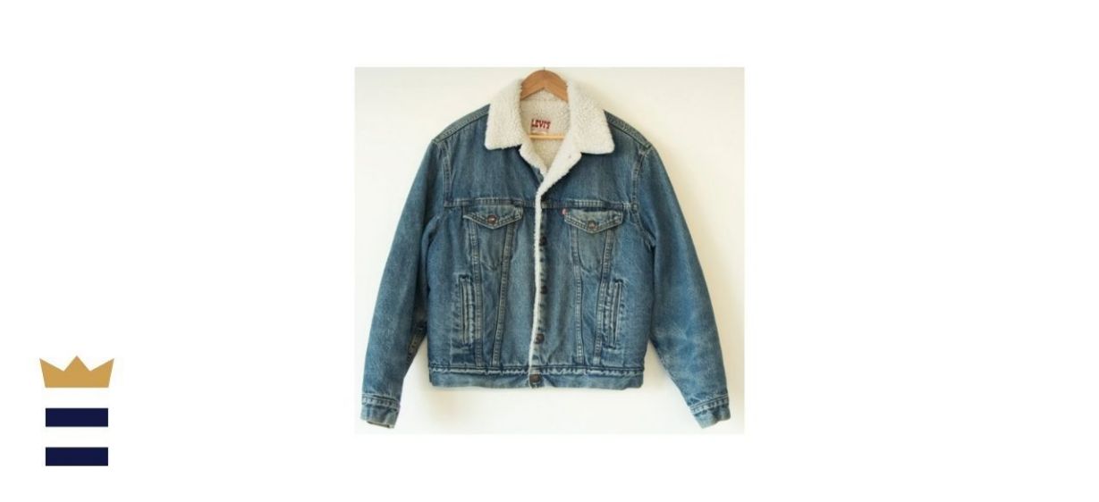 1980s Levi’s Sherpa Lined Denim Trucker Jacket | 42R Medium - Large