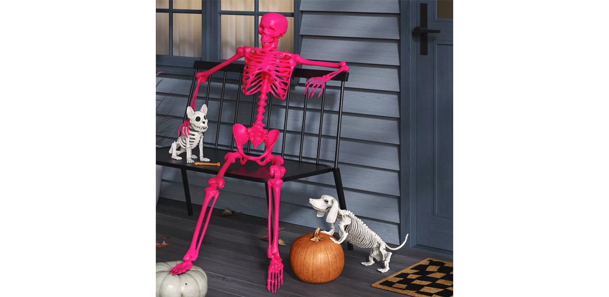 Posable Skeleton Halloween Decorative Prop Pink - Hyde &amp; EEK! Boutique