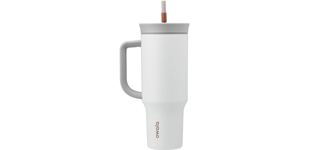 Owala Stainless Steel Triple-Layer Insulated Travel Tumbler with Spill-Resistant Lid, Straw and Carry Handle