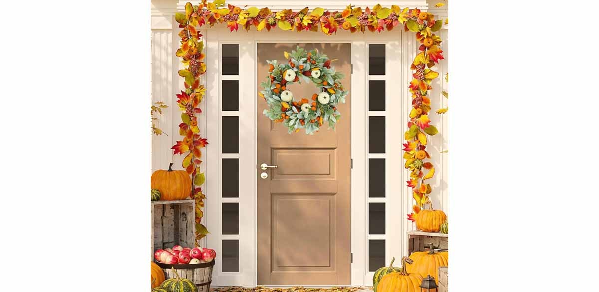 AMF0RESJ Autumn Pumpkin Wreath
