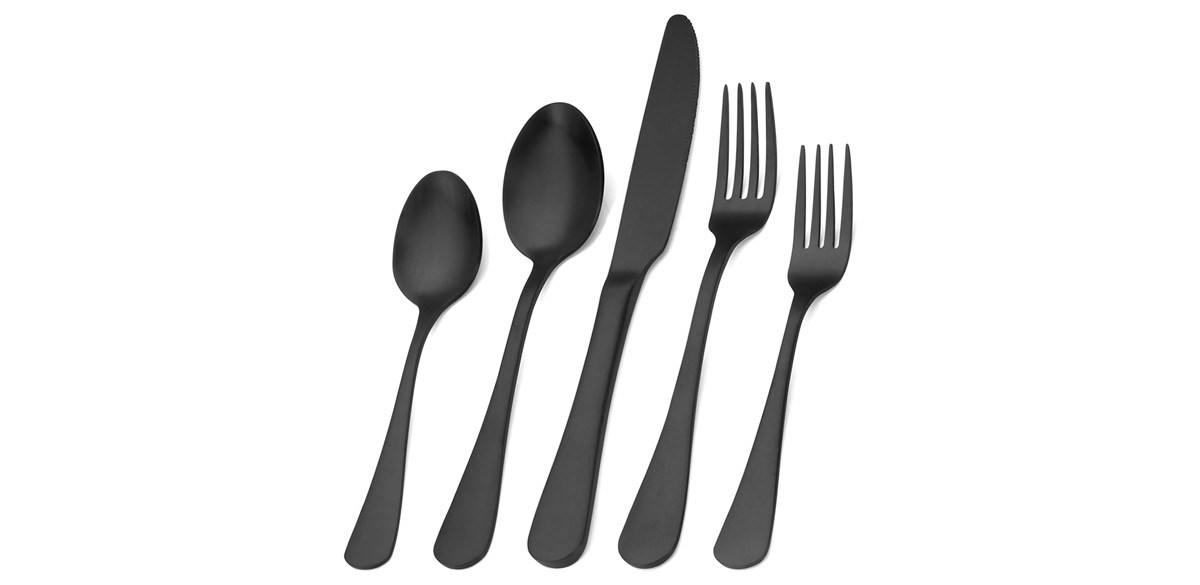 sharecook Matte Black Silverware Set