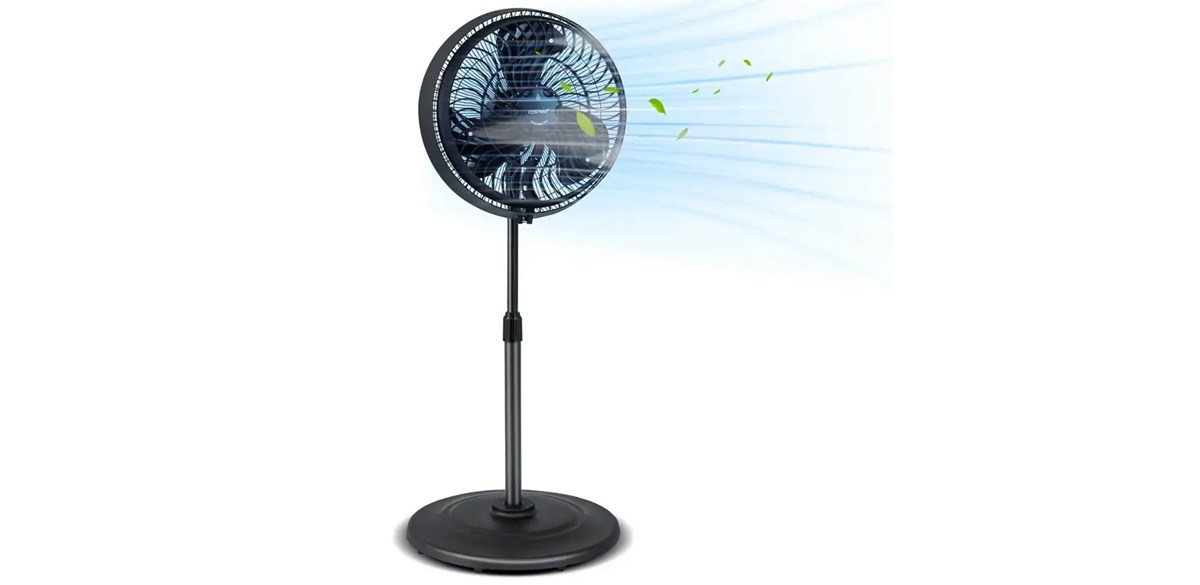 Costway - 16-inch Oscillating Fan Misting Pedestal Fan