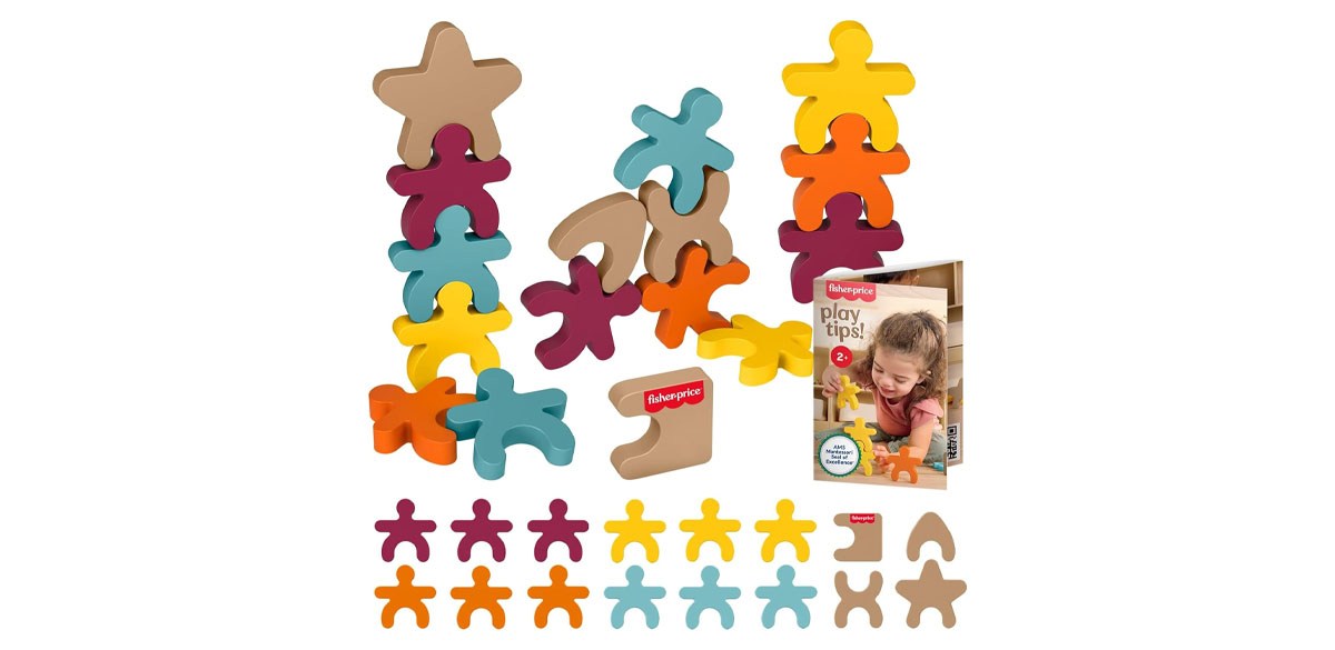 Fisher-Price Wood Montessori Toy Stacking Shapes