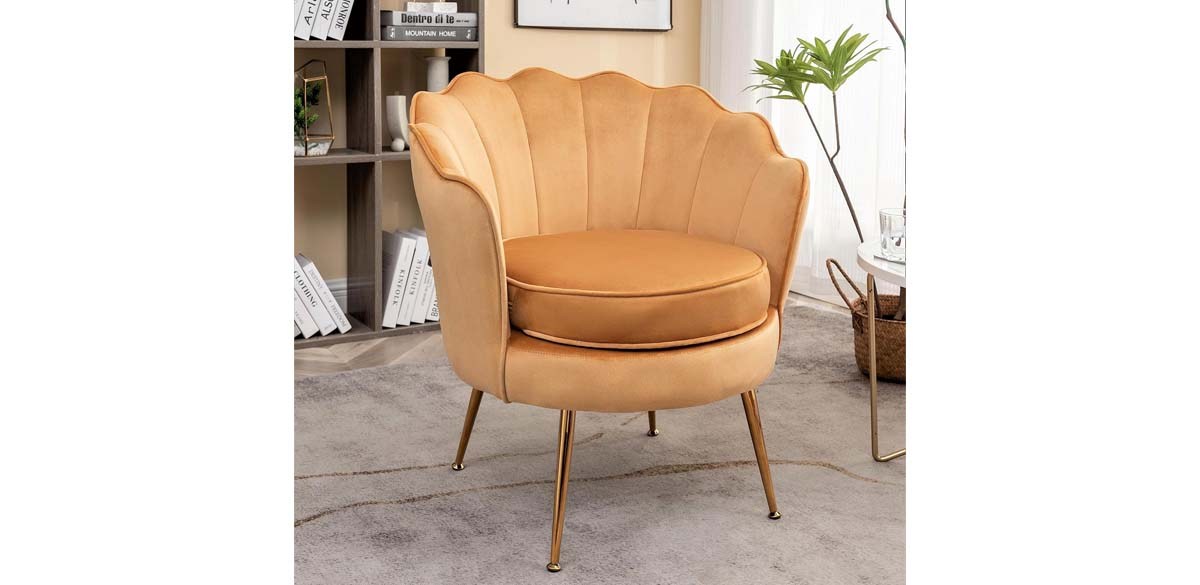 Velvet Barrel Accent Chair