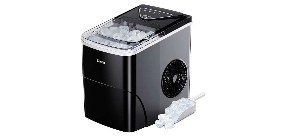 Silonn Ice Maker Countertop, 9 Cubes Ready in 6 Mins, 26lbs in 24Hrs Silonn Ice Maker Countertop, 9 Cubes Ready in 6 Mins, 26lbs in 24Hrs