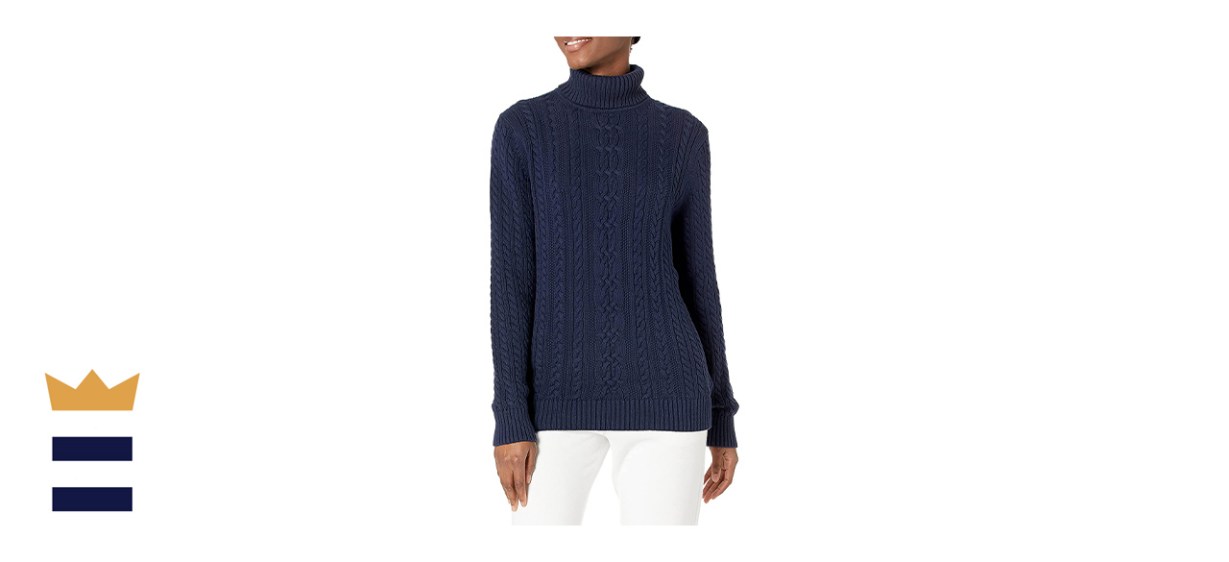 Amazon Essentials Women's Fisherman Cable Turtleneck Sweater