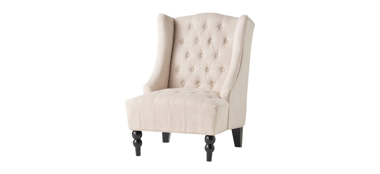 Best Great Deal Furniture Clarice Tall Wingback Accent Chair