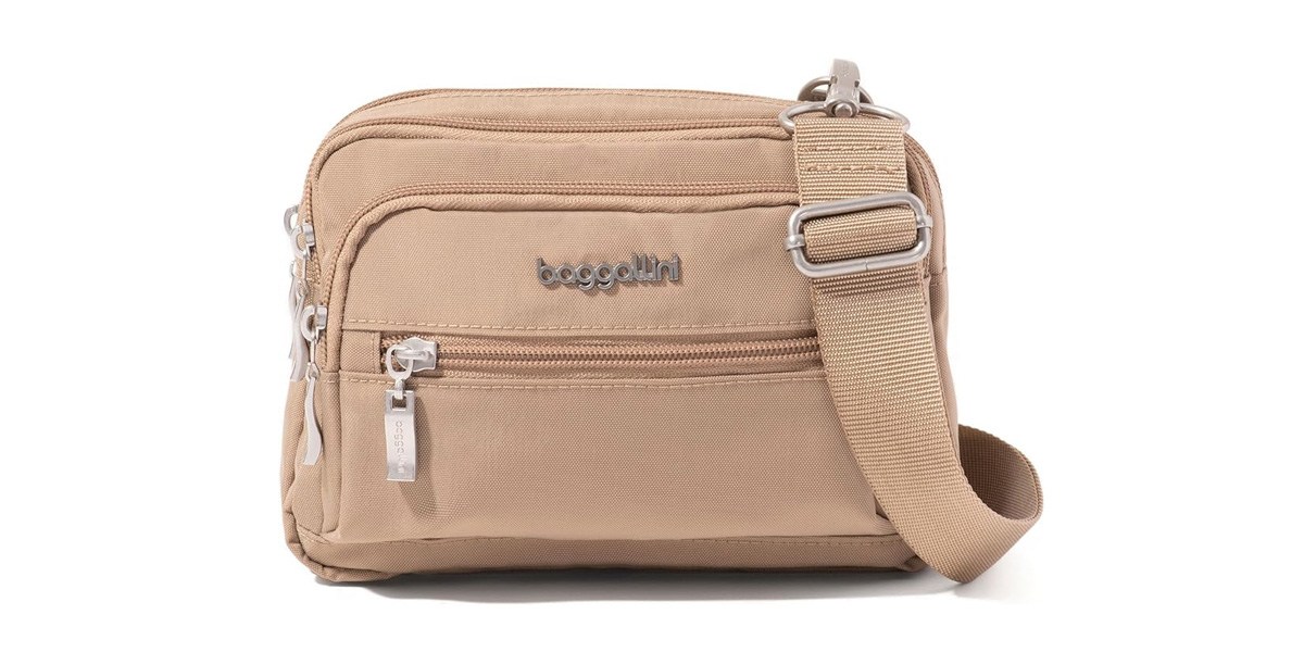Baggallini Triple Zip Small Crossbody Bag for Women