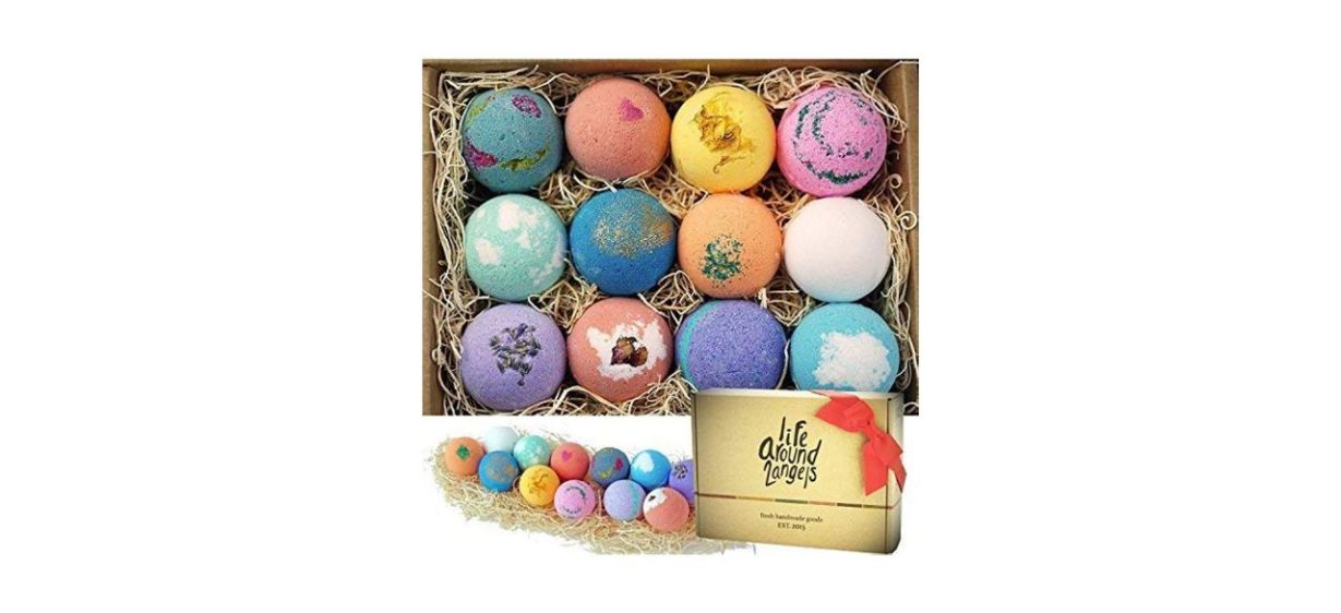 LifeAround2Angels Bath Bombs Gift Set, 12 Count