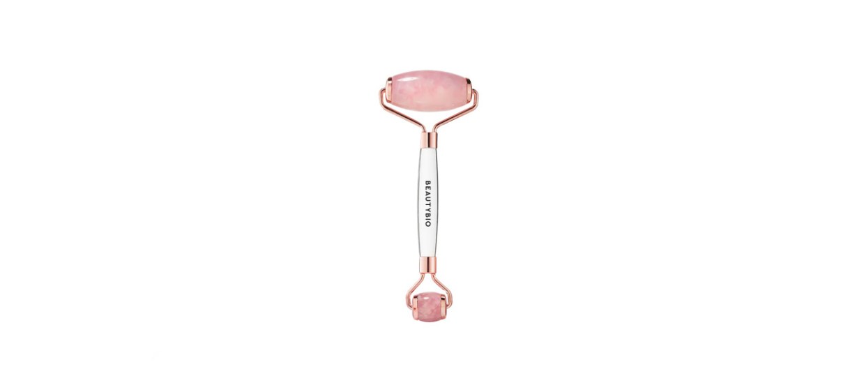 best BeautyBio Contouring + De-Puffing Rose Quartz Roller