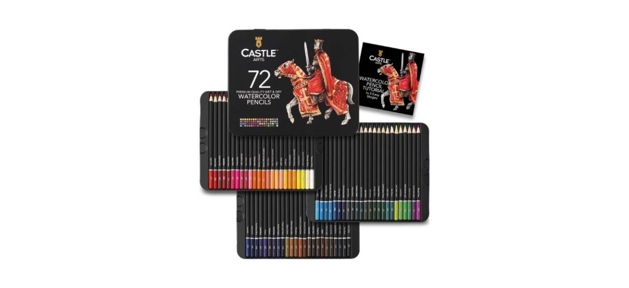 Best Castle Art Supplies 72 Watercolor Pencils Set