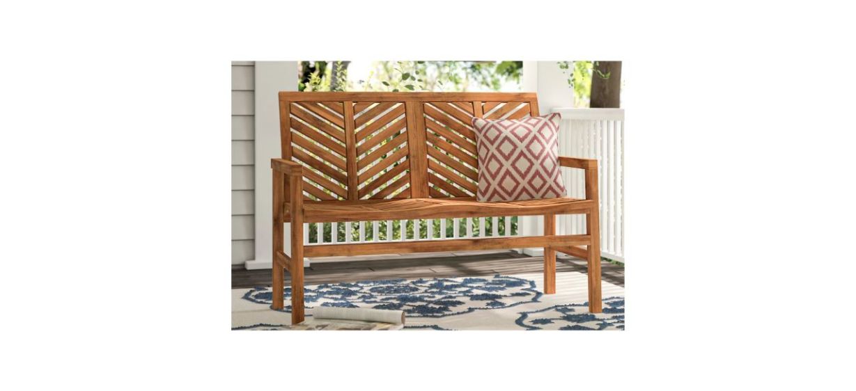 Lark Manor Brown Harbison Acacia Outdoor Bench Lark Manor Brown Harbison Acacia Outdoor Bench