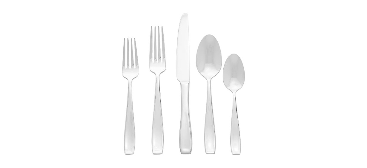 best-last-minute-christmas-gifts-2022-Mikasa Natasha 20-Piece 18-10 Stainless Steel Flatware Set