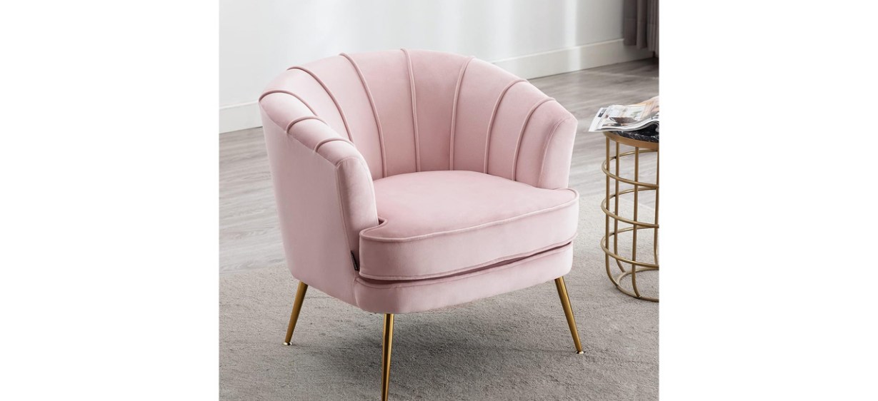 Best Artechworks Modern Velvet Barrel Chair