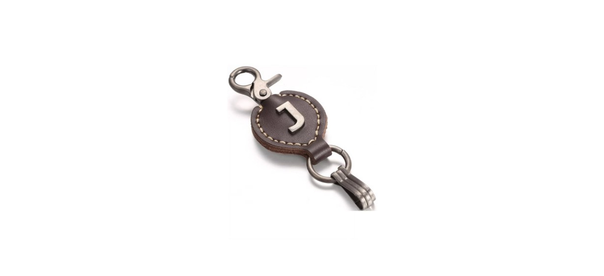 Best Mio Marino Retro Leather Alphabet Keychain