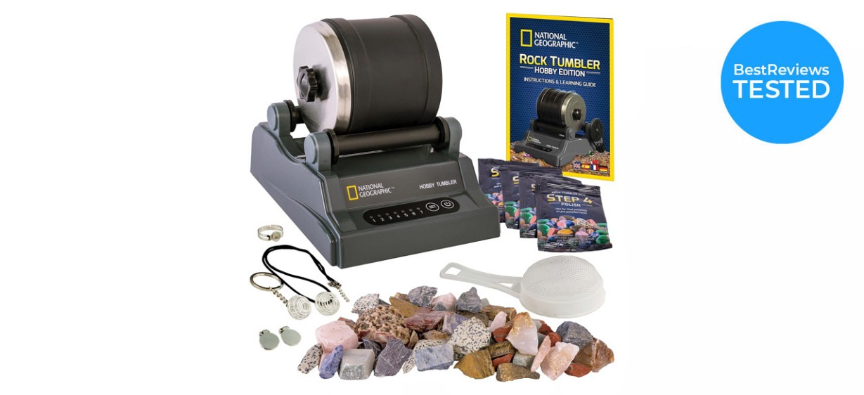 National Geographic Rock Tumbler Kit on white background National Geographic Rock Tumbler Kit on white background