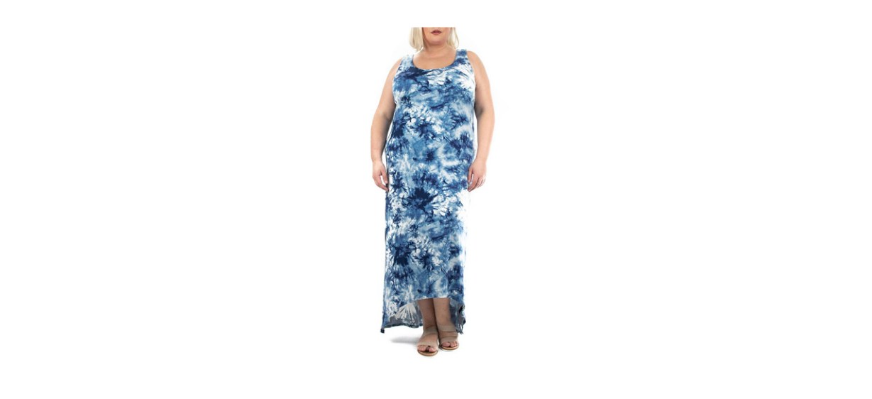 Best Plus Size Nina Leonard Bar Back Tie-Dye Maxi Dress