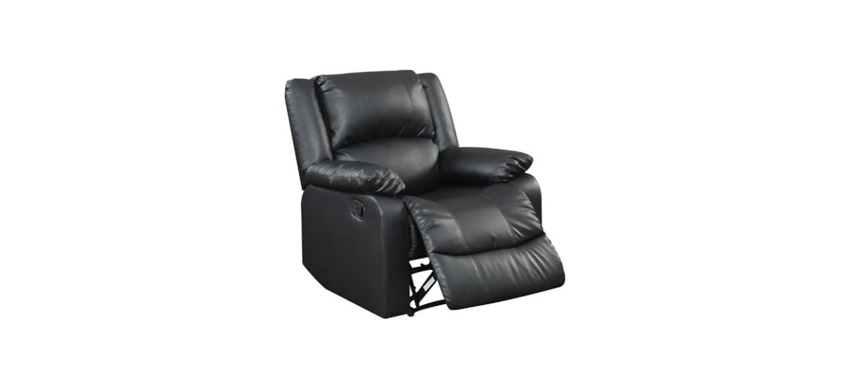 Best Preston Big and Tall Black Faux Leather Recliner