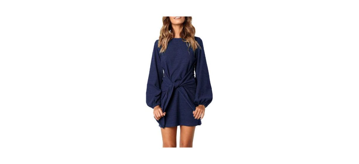 Best R.Vivimos Tie Waist Sweater Dress