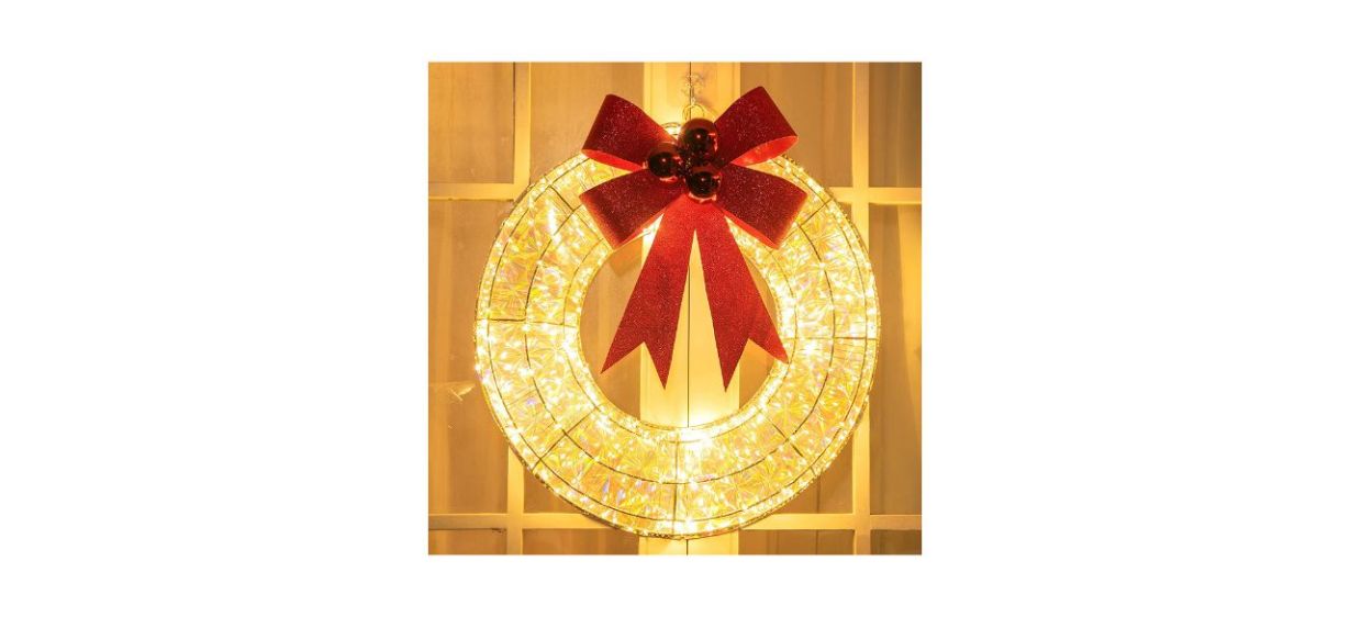 Best Vanthylit Lighted Metal Christmas Wreath