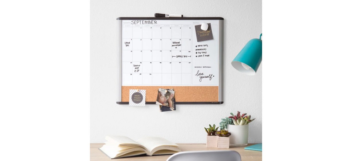 Best Symple Stuff Wall-Mounted Magnetic Framed Whiteboard