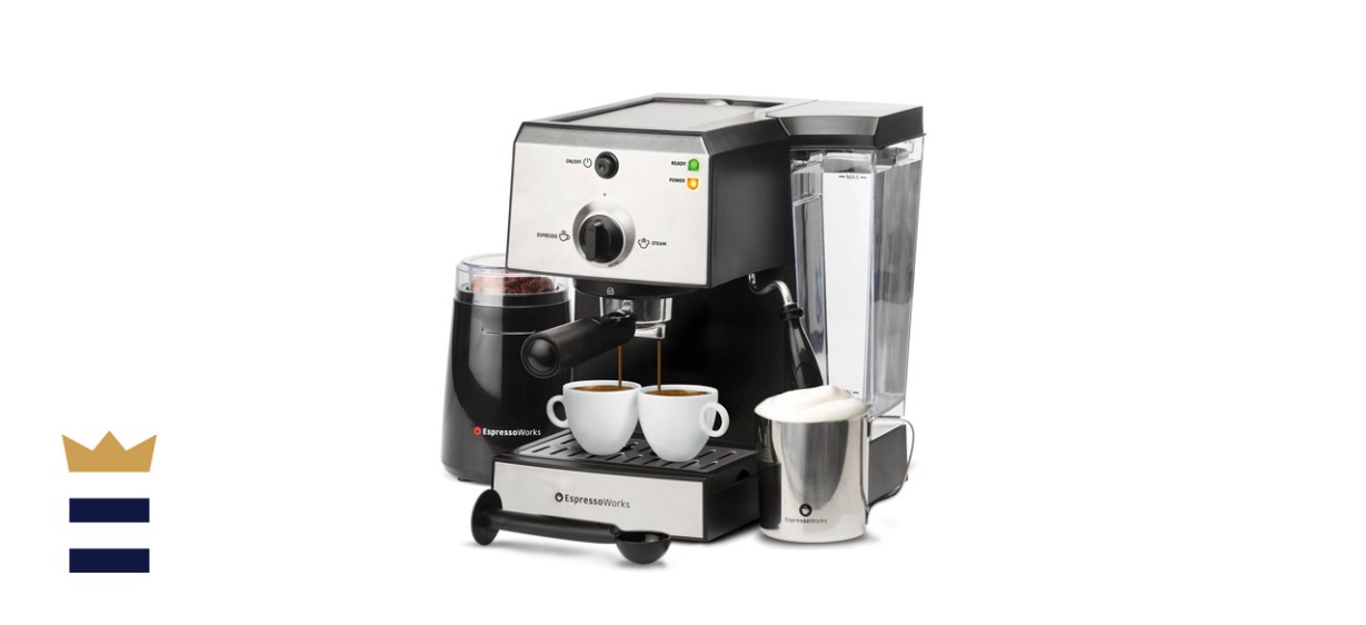 EspressoWorks 7 Pc All-In-One Espresso Machine &amp; Cappuccino Maker 