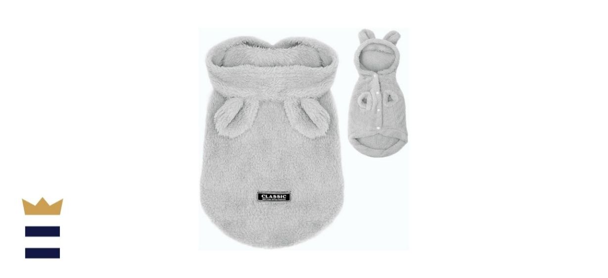 Fleece rabbit-ear hoodie dog sweater