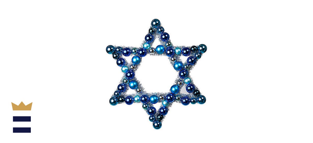 H for Happy 18.5-inch Star of David Wreath