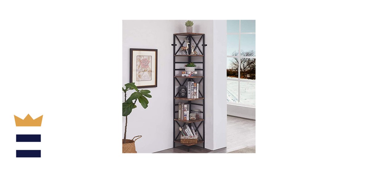 Homissue Industrial Corner Bookcase
